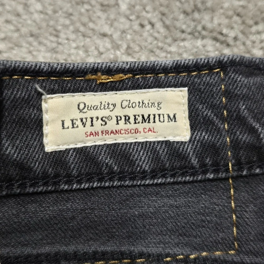 Levi's Men's 514 Straight Flex Jeans 40x30 Graphite Leather Patch Y2K EUC